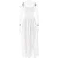 Abito lungo sexy bianco senza schiena con spalline sottili e spacco alto - S / Bianco