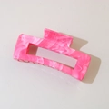 Pink marble pattern rectangle hair claw clip in acetate for elegant hair styling - #5 Abs Dark Pink - 10.5cm Rectangular / Bulk (No Packaging)