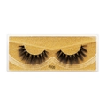 Detail of 3D faux mink eyelashes style #105 on a gold glitter tray with natural volume - #105