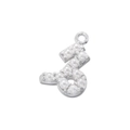 Macro shot of silver letter S pendant inlaid with lustrous white pearls for jewelry - Silver Capricorn Pearl Pendant