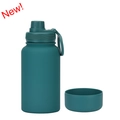 Dark green matte 650ml stainless steel sports bottle with handle lid and silicone boot - 650ml / Glaze Green-Sport (New)