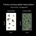 Tatouage temporaire Halloween toile d'araignée lumineux modèle Y-165 effet vert - Série Araignée Y-165