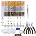 DIY jewelry making kit with various metal accessories, three pliers and jewelry wires - Set 4