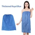 Thickened royal blue disposable non-woven spa bathrobe with elastic band for beauty salon - Sapphire Blue