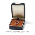 Portagioie in pelle PU nera premium con fodera champagne e inserto interno in velluto arancio - Scatola per pendenti (Scatola per gioielli in pelle PU con cupola e targhetta dorata) / Acqua