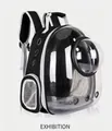 Black and white pet carrier backpack with clear space capsule window and mesh vents - Black Transparent Shell Space Capsule Black Ring
