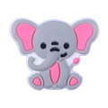 Cute gray and pink elephant silicone bead for baby pacifier chains and teethers - Elephant