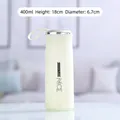 Creamy white 400ml vacuum flask with silver rim and carrying strap for portable use - 400ml / White Nice