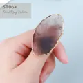 Anillo paleta ovalada para nail art en resina violeta ahumada con elegante borde dorado - Estilo Ovalado (ST06#)