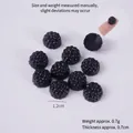 Mini mûre factice en résine noire de 1,2 cm pour bijoux DIY et décor de coque mobile - 1.2cm Mûre Noire (Moyen)