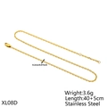Macro detail of 0.2cm gold stainless steel chain showing 40+5cm adjustable length - 2mm Wide Gold Cross Necklace