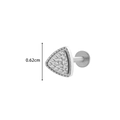 Silver F136 titanium triangle earring with micro-set zircons and 0.62cm size detail - Triangle Style(7#) / Silver
