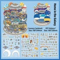 Space themed DIY sticker set with galaxy home scene and PET transparent stickers - Galaxy Home