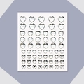 DIY heart-shaped acrylic rhinestone stickers in various sizes and silver clear colors - 60 Pcs 3 Sizes Heart / White