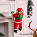 Dettaglio di Babbo Natale di 30 cm che sale la scala di corda con sacco di regali verde - 30cm Scala 1 Persona
