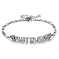 Silbernes Edelstahl-Schützen-Sternzeichen-Armband mit Figaro-Kette für Damen - Silber-Schütze