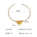 Collana a girocollo minimalista in acciaio inossidabile dorato con ciondolo a triangolo - Collana Choker a Triangolo 3D Oro (SN030108)