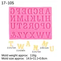 Pink silicone alphabet mold with A-Z uppercase letters for chocolate and fondant baking - 2# Alphabet Mold / Pink