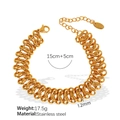 Exaggerated gold hollow chain bracelet in stainless steel with 12mm width and 15cm length - Bracelet / Gold Bracelet Only (Without Necklace)