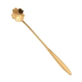 Long-handle gold-plated stainless steel stirrer spoon with a cherry blossom shaped head - Cherry Blossom Spoon / Gold