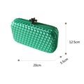Grüne gewebte Abendtasche aus Polyester mit Knotenschließe und Maßen 20x12,5x5,5 cm - Grün