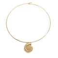 Collana a girocollo dorata con ciondolo a conchiglia nautilus per spiaggia estiva - Conchiglia Dorata