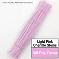 Pack of 100 light pink high-density pipe cleaners for DIY Christmas tree crafts - Light Pink Twist Sticks