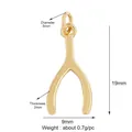 Ciondolo a quadrifoglio dorato 19x9mm per la creazione di gioielli fai-da-te - Ciondolo a Forma di Y Oro
