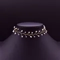 Baroque freshwater pearl and crystal choker necklace in gold branch twig style - Handmade Pearl Branch Choker (Style 7)