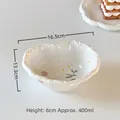 Creamy heart-shaped ceramic bowl with yellow flowers and red dots, 400ml capacity - 6.5 Inch Heart Shaped Bowl