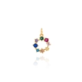 Ciondolo ghirlanda di zirconi colorati placcato oro 18K per collane e bracciali DIY - Oro
