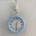 Light blue quartz pocket watch keychain with clear Arabic numerals for elderly and students - Light Blue