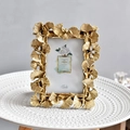 Cadre photo vintage doré avec relief de feuilles de ginkgo et texture métal luxe 4x6 po - Ginkgo / 6 Pouces / Doré