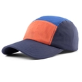 Cappellino 5-panel vintage color-block arancione e blu navy, asciugatura rapida per sport - Blu Navy a Contrasto