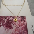 French retro double-layer gold initial necklace with paperclip and beaded chains - Letter O (20240329（3-6-10）)