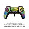 Palloncino in alluminio a forma di controller nero con scritta Level Up e bordi arcobaleno - Palloncino del Controller di Gioco di Compleanno / Arcobaleno