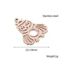 Hollow owl pendant in rose gold stainless steel for jewelry making, 23x19mm size - Rose Gold (KLJ3715-Z)