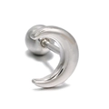 Polished silver crescent moon piercing stud with secure screw ball back closure - Moon / Silver