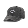 Charcoal grey washed cotton baseball cap featuring white California 1987 embroidery - Black
