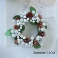 Weihnachtskranz-Kerzenhalter mit Zapfen und weißen Beeren, 12cm Durchmesser - Dublin Kranz-Stil J (Dia 12cm)