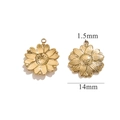 Colgante de girasol chapado en oro de 18K de 14mm para hacer collares y pendientes DIY - 14mm Girasol Pequeño