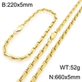 Conjunto de joyas de acero inoxidable dorado con collar y pulsera y sus dimensiones - Pulsera / Dorado