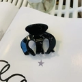 Minimalist black acetate hair claw clip with golden Barrette La France lettering - Approx 6cm / Black