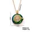Golden sun pendant necklace with gradient green crystal and zircon center in gold finish - Emerald Dark Blue Gradient Compass (N00921-82)