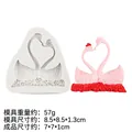 Molde de silicona con cisnes y rosas para decoración de pasteles DIY creativa - 1# Cisne Corazón / Gris