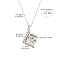 Collana con ciondolo a libro in acciaio inossidabile argento con Meine Liebe - Color Acciaio Stile Amante Tedesco (RP022)
