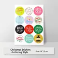 Christmas theme Kraft paper gift stickers with reindeer and snowflake patterns - Christmas Sticker - Text Style