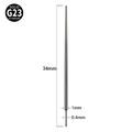 Solid G23 titanium 34mm piercing taper insertion pin with polished metallic finish - G23 Titanium-Pin Thickness 1.0mm