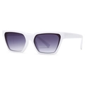 Gafas de sol de ojo de gato blancas modernas con lentes degradadas en color púrpura - C2 Montura Blanca Gris Degradado