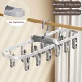 Nordic gray folding laundry rack with 12 clips and non-slip inner texture for socks - Square 12 Clips - Single / Premium Grey